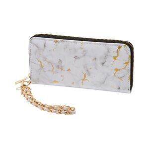 Icing Claire’s White With Gold & Gold/White Strap Wallet. New With Tags